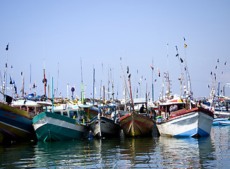 Image showing Fisher boats at the beach in the morning light