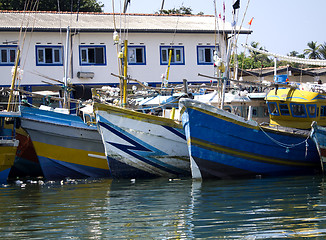 Image showing Fisher boats at the beach in the morning light