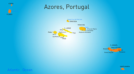 Image showing map of Azores