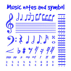 Image showing Handwritten musical notes