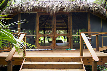 Image showing large tiki hut building in florida park