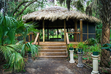 Image showing tiki hut building in florida park