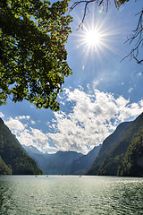 Image showing Sun Lake Koenigssee