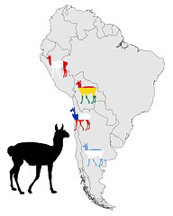 Image showing Guanaco range map