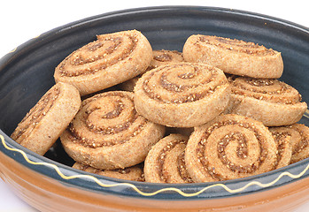 Image showing Spiral hazelnut cookies