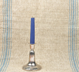 Image showing Candleholder on linen background