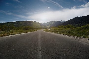 Image showing Motor road in highland