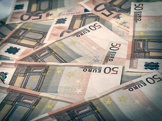 Image showing Retro look Euro bankonotes background