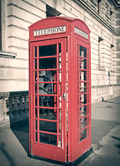 Image showing Retro look London telephone box