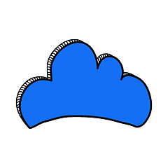 Image showing Blue doodle cloud