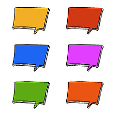 Image showing Square doodle speech bubbles