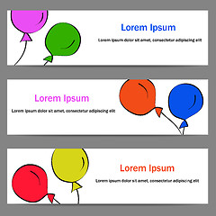 Image showing Banners with doodle balloons