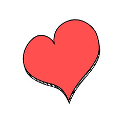Image showing Doodle red heart