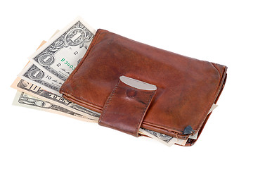 Image showing leather wallet with money