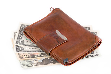 Image showing leather wallet with money