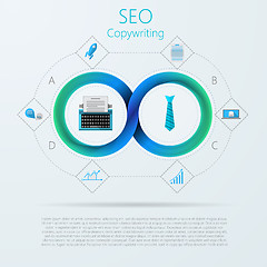 Image showing Vector infographic for SEO or copywriting with Mobius ribbon