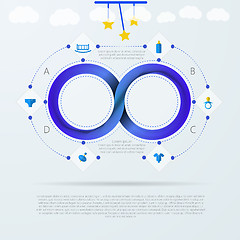 Image showing Vector infographic for baby things store with Mobius stripe