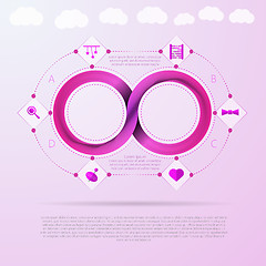 Image showing Vector infographic for baby things store with Mobius ribbon