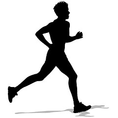 Image showing Running silhouettes. Vector illustration.