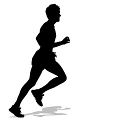 Image showing Running silhouettes. Vector illustration.