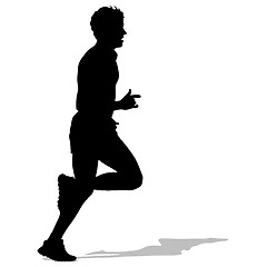 Image showing Running silhouettes. Vector illustration.