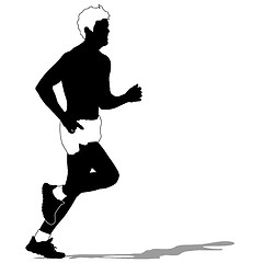 Image showing Running silhouettes. Vector illustration.