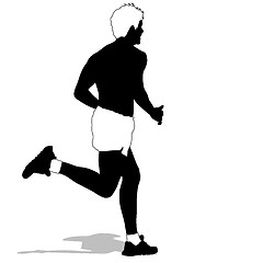 Image showing Running silhouettes. Vector illustration.