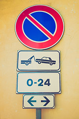 Image showing Retro look No parking sign