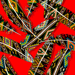 Image showing Ikat feather pattern 8