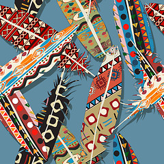 Image showing Ikat feather pattern 3