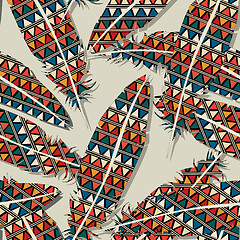 Image showing Ikat feather pattern 9