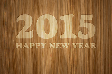 Image showing wood engraved 2015 Happy New Year