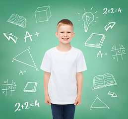 Image showing little boy in white t-shirt