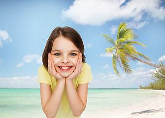 Image showing smiling little girl over white background