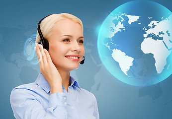 Image showing friendly female helpline operator