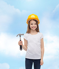 Image showing smiling little girl in protective helmet