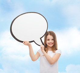 Image showing smiling little girl with blank text bubble