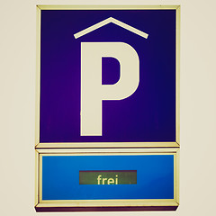 Image showing Retro look Parking sign