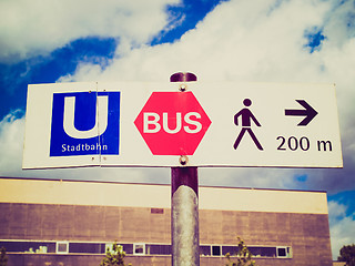 Image showing Retro look Ubahn sign