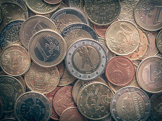 Image showing Retro look Euro coins