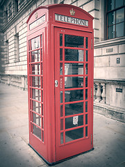 Image showing Retro look London telephone box