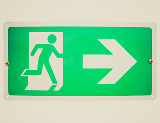 Image showing Retro look Fire exit sign