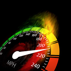 Image showing Speedometer with speed fire path