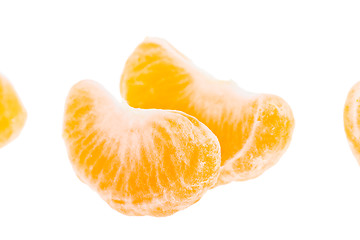 Image showing Two Mandarin Citrus Isolated Tangerine Mandarine Slices