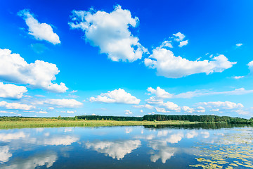 Image showing Clouds Reflection On Lake.