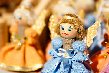 Image showing Colorful Belarusian Straw Dolls At The Market In Belarus