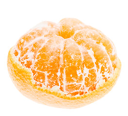 Image showing Peeled Mandarin Tangerine Orange Fruit Isolated On White Backgro