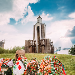 Image showing Afghanistan War Memorial On Island Of Tears (Ostrov Slyoz) in Mi