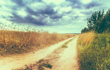 Image showing Rural Countryside Road Through Fields With Wheat