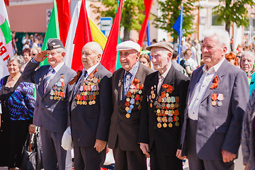 Image showing Unidentified veterans during the celebration of Victory Day. GOM